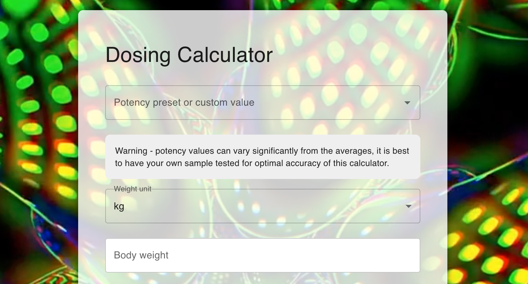 Dosing Calculator